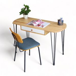 Combo bộ bàn ghế làm việc 120x50cm gỗ cao su CB68190