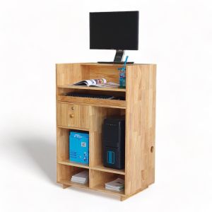Bàn máy tính có ngăn kệ 74x50cm gỗ cao su COD68056 Bàn máy tính có ngăn kệ 74x50cm gỗ cao su COD68056