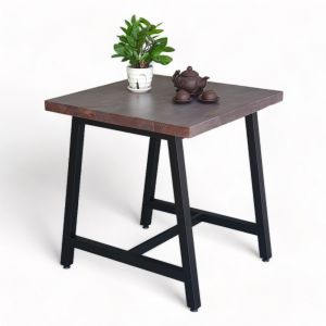Bàn cafe hình vuông 70x70cm gỗ thông chân sắt chữ A CFD68195 Bàn cafe hình vuông 70x70cm gỗ thông chân sắt chữ A CFD68195