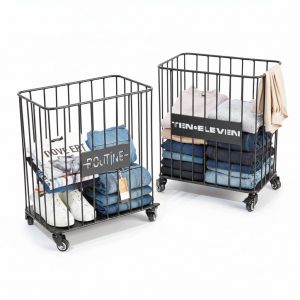 Giỏ đựng đồ di động cho shop thời trang có logo CNC theo yêu cầu KPT68040