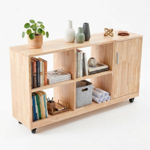 Kệ sách di động 120x30x60cm gỗ cao su KS68340