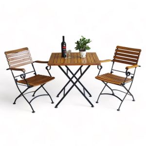 Combo bộ bàn ngoài trời xếp gọn 75x75cm và 2 ghế xếp CBCF286