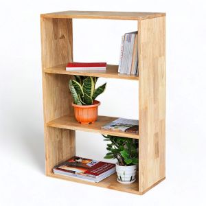 Kệ sách đứng 3 tầng 60x28x90cm gỗ cao su KS68212