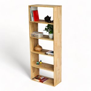 Kệ sách 5 tầng 60x28x160cm gỗ cao su KS68215 Kệ sách 5 tầng 60x28x160cm gỗ cao su KS68215