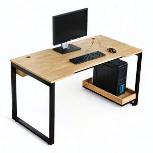 Bàn Gaming có giá để thùng CPU 140x70cm khung sắt gỗ cao su GD68080 Bàn Gaming có giá để thùng CPU 140x70cm khung sắt gỗ cao su GD68080