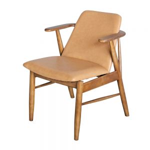 Ghế BABIE bọc nệm da PU gỗ cao su GCF173