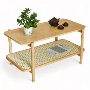Bàn sofa hình chữ nhật 2 tầng 110x60x52cm gỗ tần bì TT68264 Bàn sofa hình chữ nhật 2 tầng 110x60x52cm gỗ tần bì TT68264