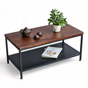 Bàn trà chữ nhật 100x50cm gỗ tràm chân sắt TT68265 Bàn trà chữ nhật 100x50cm gỗ tràm chân sắt TT68265
