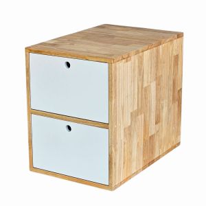 Tủ cá nhân 2 ngăn kéo 40x60x54cm gỗ cao su TCN68046