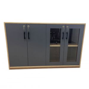 Tủ hồ sơ thấp 4 cánh có khóa 120x40x75cm gỗ plywood THS68067