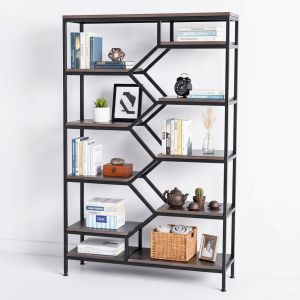 Kệ trang trí BEE-SHELF 100x30x160cm gỗ cao su KTB68049