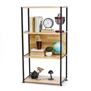 Kệ sách 4 tầng 60x30x110cm gỗ cao su khung sắt KS68227