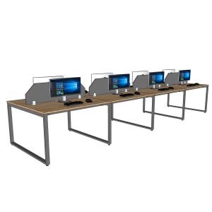 Bàn cụm 8 chỗ ngồi 480x120cm gỗ cao su chân sắt Rectang HBRT088 Bàn cụm 8 chỗ ngồi 480x120cm gỗ cao su chân sắt Rectang HBRT088