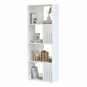 Kệ sách 4 tầng 60x28x160cm gỗ cao su sơn màu KS68230