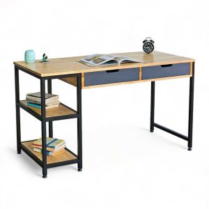 Bàn làm việc chân kệ có ngăn kéo 130x60cm gỗ cao su BD68117