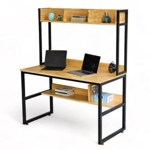 Bàn học liền kệ sách 120x60x150cm gỗ cao su FD68062 Bàn học liền kệ sách 120x60x150cm gỗ cao su FD68062