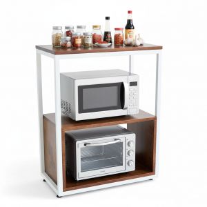 Kệ nhà bếp 68x35x82cm gỗ cao su khung sắt KB68047