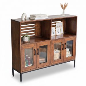 Tủ trang trí 120x85x30cm gỗ cao su KTB68178 Tủ trang trí 120x85x30cm gỗ cao su KTB68178