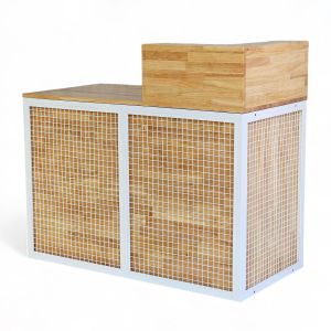 Quầy thu ngân có ngăn để két tính tiền 120x60x82cm gỗ cao su BLT68022 Quầy thu ngân có ngăn để két tính tiền 120x60x82cm gỗ cao su BLT68022