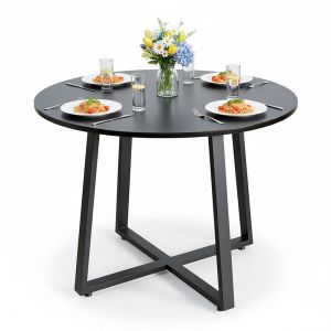 Bàn tròn đk 100/120cm gỗ cao su chân sắt BA68194