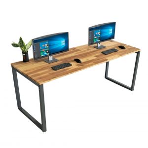 Bàn làm việc 200x70cm gỗ tràm chân sắt lắp ráp hệ Rectang HBRT091