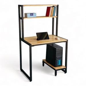 Bàn máy tính nhỏ liền kệ 85x60x140cm gỗ cao su FD68065 Bàn máy tính nhỏ liền kệ 85x60x140cm gỗ cao su FD68065
