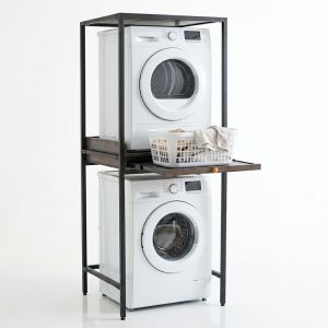 Kệ máy giặt máy sấy 80x77x200cm có khay trượt để đồ giặt KMG68016