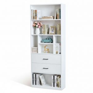 Kệ sách đứng có ngăn kéo 70x28x180cm gỗ cao su KS68245