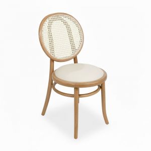 Ghế Thonet mặt trăng khung gỗ tần bì Ash lưng lưới GCF212