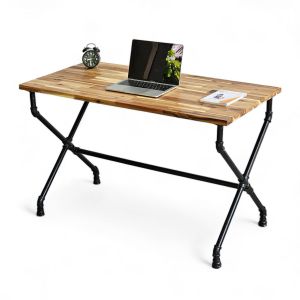 Bàn làm việc 120x60cm gỗ tràm chân ống nước chữ X HBON013 Bàn làm việc 120x60cm gỗ tràm chân ống nước chữ X HBON013