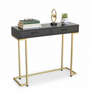 Bàn Console 100x30x85cm gỗ cao su chân sắt CST079