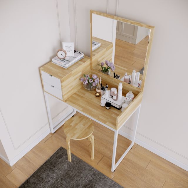 Bàn trang điểm gỗ đơn giản có ngăn kéo - 100x50x75 (cm) BTD68014 Bàn trang điểm gỗ đơn giản có ngăn kéo - 100x50x75 (cm) BTD68014