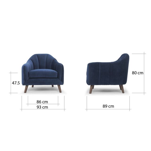Ghế sofa đơn bọc vải nhung nhiều màu GSD68007