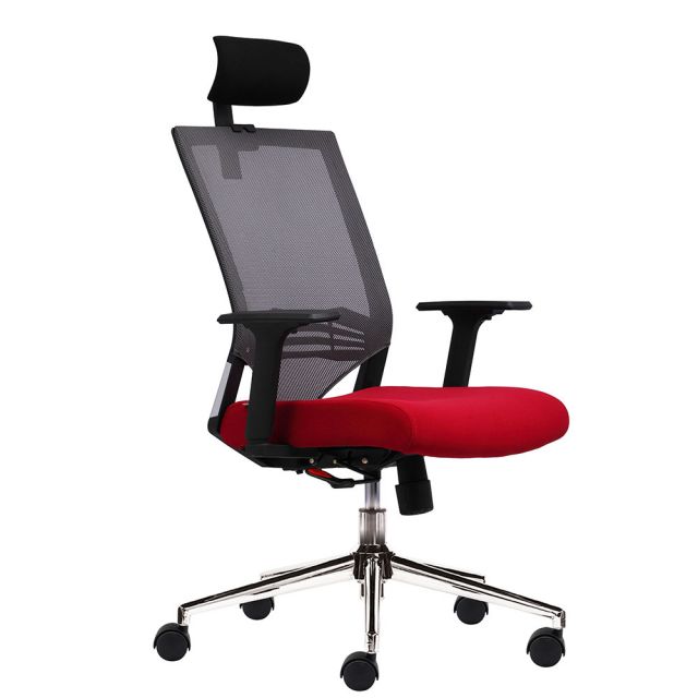HOM1008-01 - Ghế xoay lưng cao có tựa đầu, chân sắt mạ crom HOM1008-01 - Ghế xoay lưng cao có tựa đầu, chân sắt mạ crom