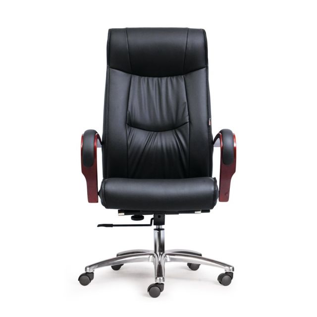 Ghế Xoay Lưng Cao Màu Đen, Tay Gỗ, 2 Cần Điều Khiển - HOM1028-01 Ghế Xoay Lưng Cao Màu Đen, Tay Gỗ, 2 Cần Điều Khiển - HOM1028-01