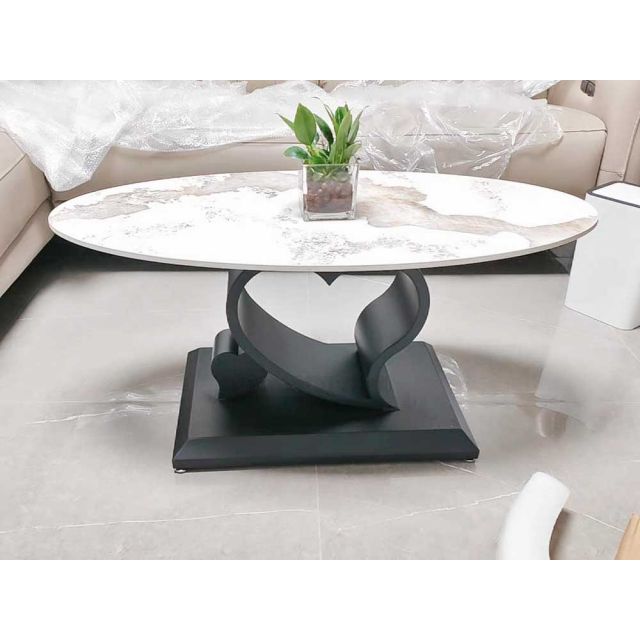 Bàn sofa đôi mặt đá ceramic chân sắt TT68287