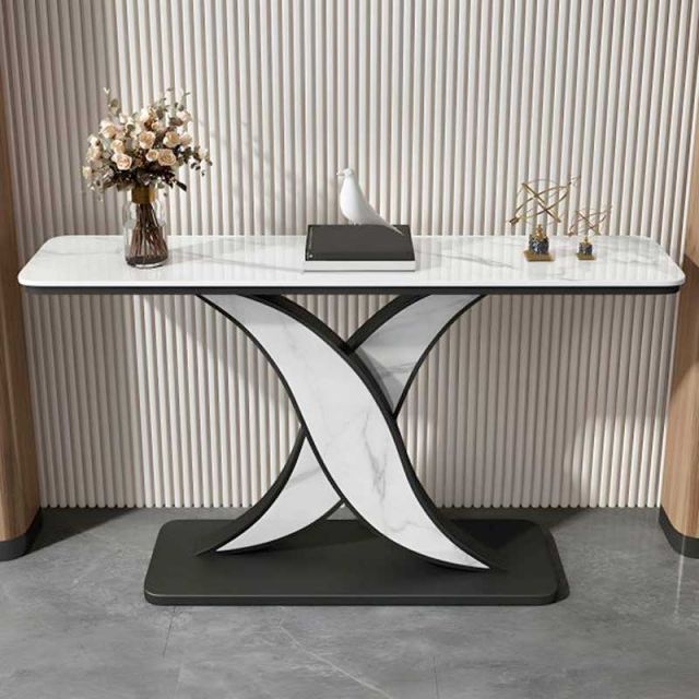 Bàn console 120x30x85cm mặt đá ceramic chân sắt CST083