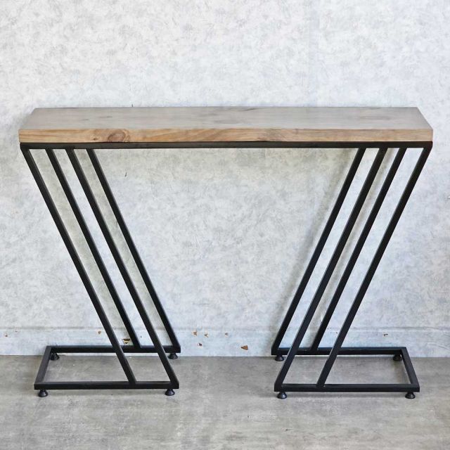 Bàn Console 120x30x85cm gỗ thông chân sắt CST078