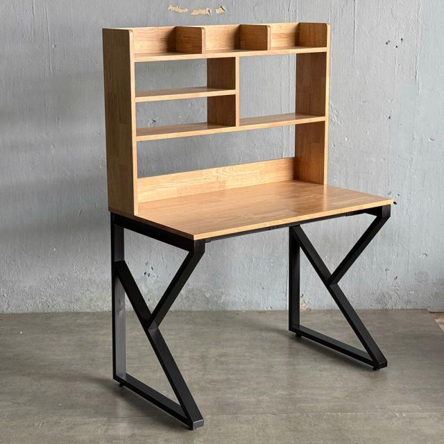 Bàn học liền giá sách 120x60cm chân sắt lắp ráp FD68056