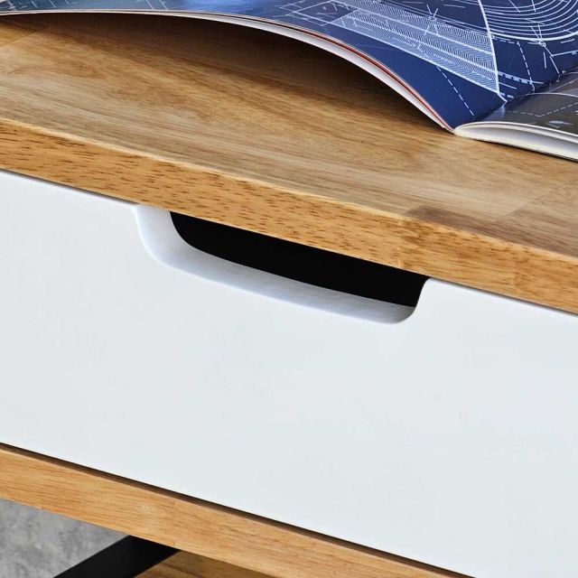 Bàn học liền giá sách 80x50x150cm gỗ cao su FD68066