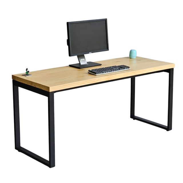 Bàn làm việc 160x60cm gỗ thông chân sắt hệ Rectang HBRT098 Bàn làm việc 160x60cm gỗ thông chân sắt hệ Rectang HBRT098