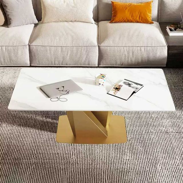 Bàn sofa chữ nhật 120x60x45cm mặt đá ceramic TT68292