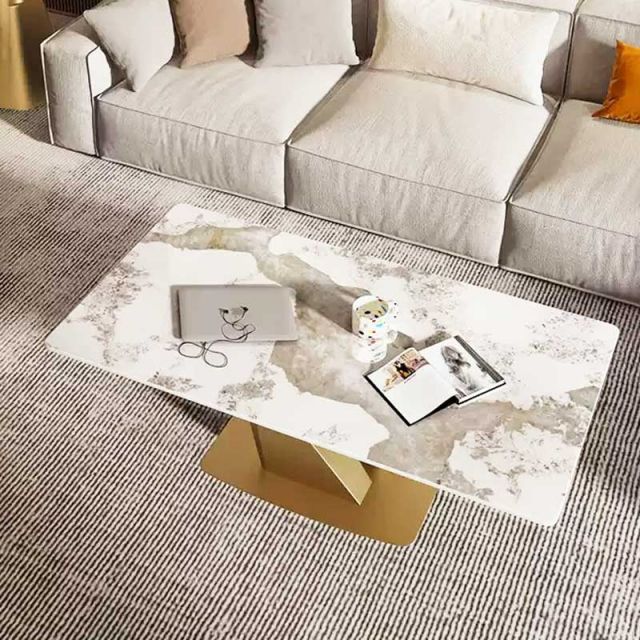 Bàn sofa chữ nhật 120x60x45cm mặt đá ceramic TT68292