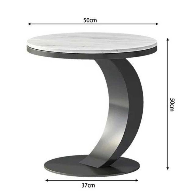 Bàn tab sofa tròn 50x50cm mặt đá ceramic SST038