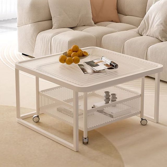 Bàn sofa đôi mặt kính chân sắt TT68303