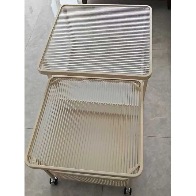 Bàn sofa đôi mặt kính chân sắt TT68303