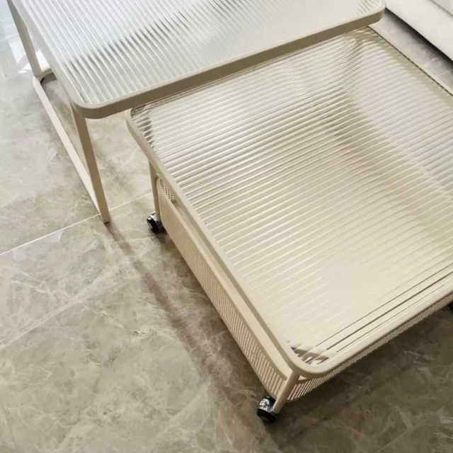 Bàn sofa đôi mặt kính chân sắt TT68303