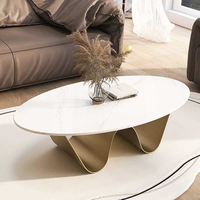 Bàn sofa hình Elip 130x70x35cm mặt đá ceramic TT68290 Bàn sofa hình Elip 130x70x35cm mặt đá ceramic TT68290