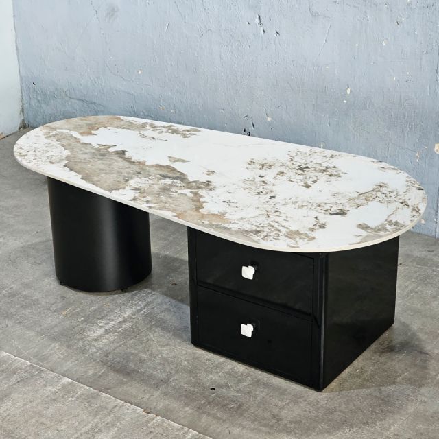 Bàn sofa có ngăn kéo 120x60cm mặt đá ceramic chân sắt  TT68302 Bàn sofa có ngăn kéo 120x60cm mặt đá ceramic chân sắt  TT68302