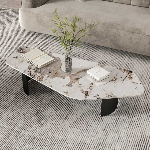 Bàn sofa 120x58cm mặt đá ceramic chân sắt TT68301